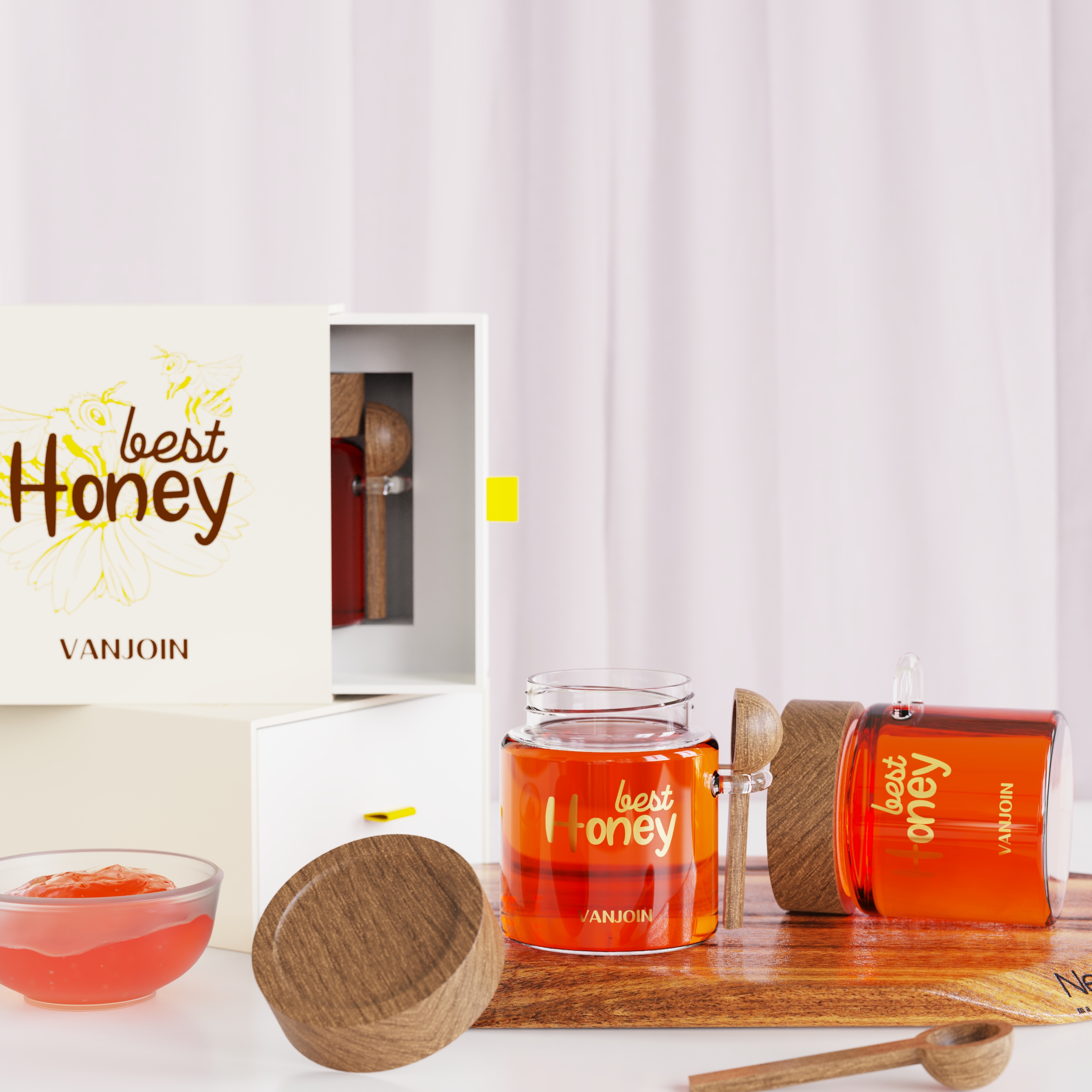 honey glass jars with lids