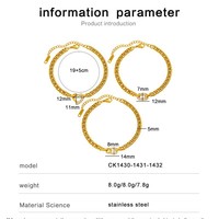 Conjunto de Pulseras de Cadena Ajustables Elegantes y de Lujo, Estilo Cubano con Zirconia y Cristal en Forma de Corazón, Joyería Fina al por Mayor para Mujer