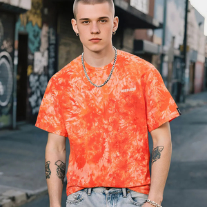 T-shirt imprimé sérigraphié tie-dye avec logo personnalisé, impression en relief, délavage vintage, fabrication de vêtements streetwear de marque - Product Image 3