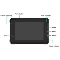 Tableta Android 13 Resistente de 7 Pulgadas con Pantalla Capacitiva de 1000 Nits, Resistente al Agua, Entrada AHD de Amplio Voltaje para Gestión de Montacargas