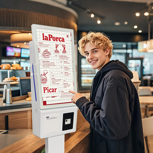 Kiosco de Pago Comercial para Bares y Tiendas, Kiosco de Pago con Menú, Terminal de Pago con Pantalla Táctil Android/<span class=keywords><strong>Windows</strong></span>/Linux para Cafeterías - Product Image 2