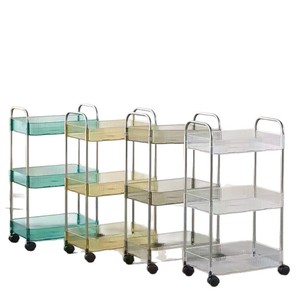 Großhandel Transparenter Acryl-Rollwagen mit Rädern Mehrstöckiger Durchsichtiger Aufbewahrungswagen Luxuriöses Bodenorganisationsregal - Product Image 6