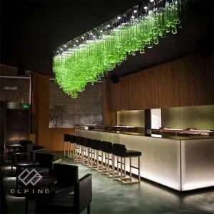 Mesa de bar de cafetería iluminada con superficie sólida contemporánea, diseño curvo, Mostrador de bar