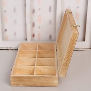 Caja de almacenamiento de madera rectangular de 8 compartimentos de estilo americano Vintage caja de embalaje de organización de pastel de Luna - Product Image 4