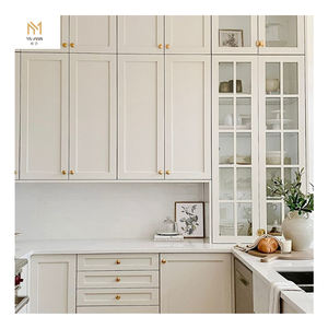 עץ מלא קלאסי מסורתי מוכן להרכיב ארונות מטבח מטבח עמיד מינימליסטי - Product Image 4