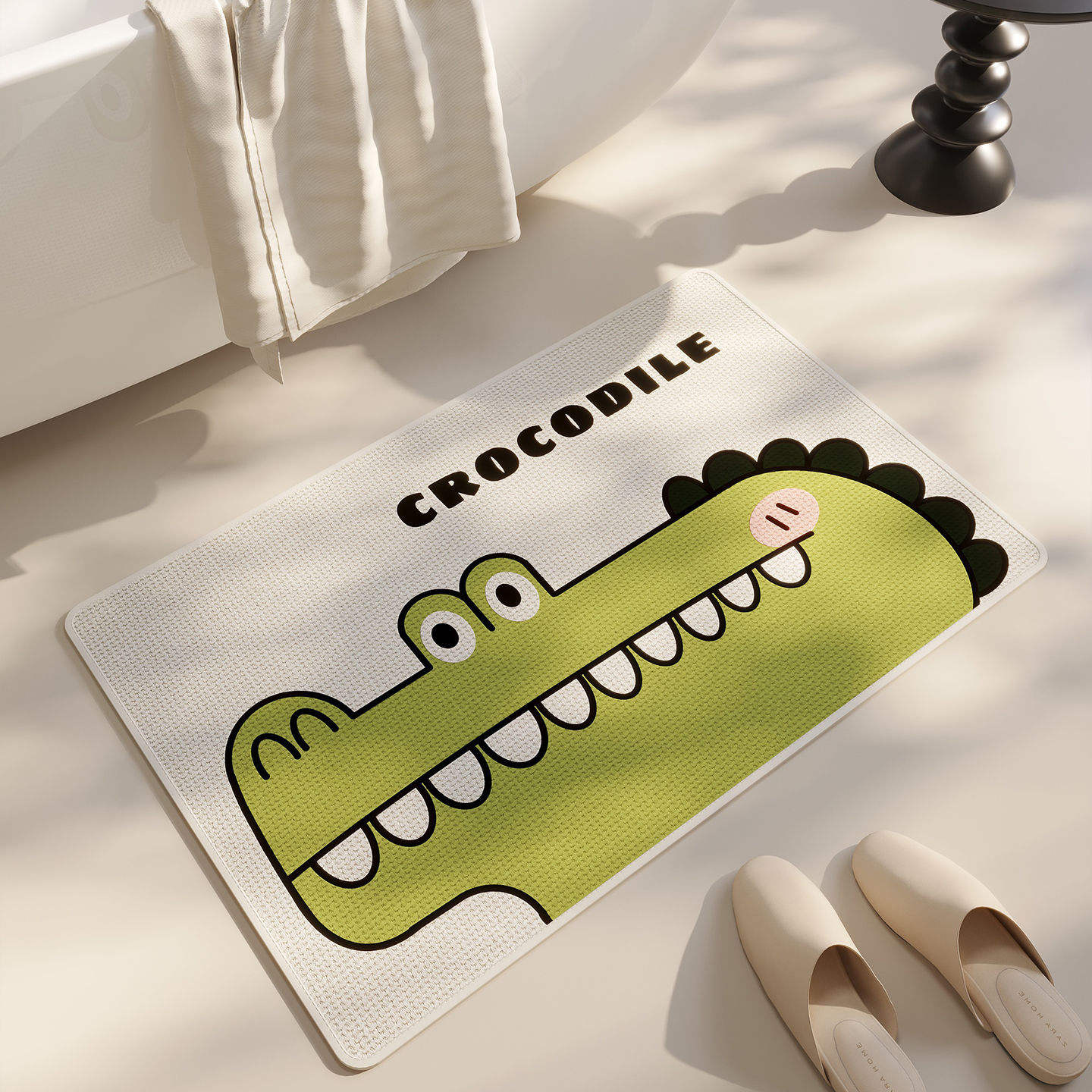 Tejido elegante - beige - con forma de cocodrilo