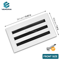 Grille de ventilation décorative moderne blanche 12x6'' pour plafond, murs et sols, diffuseur linéaire standard à fentes
