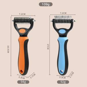 Vente en gros râteau à brosse de toilettage double face <span class=keywords><strong>extra</strong></span> <span class=keywords><strong>large</strong></span> pour animaux de compagnie, bleu - Product Image 5