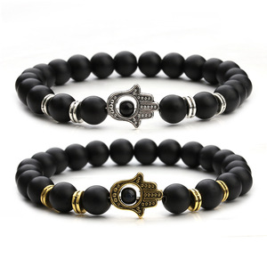 Men's Matte Onyx Lucky Buddha <strong>Bracelet</strong>,Gemstone Beads Yoga Meditation <strong>Chakra</strong> <strong>Bracelet</strong> - Product Image 3