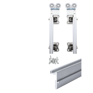 Herrajes para puertas plegables de armario sin rieles Xiduo, de aluminio con doble amortiguador, montaje en pared, desmontable, para armario de cuatro puertas. - Product Image 1