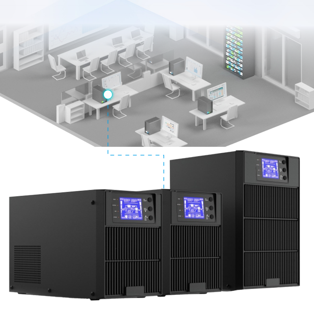 1kVA Double Conversion Online UPS Pure Sine Wave High Frequency PF1 Stable Backup Power Supply for Server and IT Systems