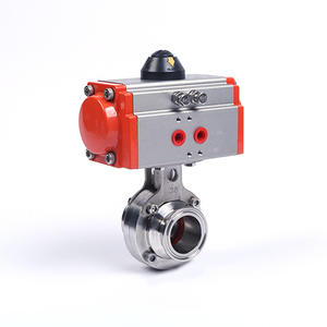 Válvulas de Mariposa Neumáticas de Acero Inoxidable 304/316 del Fabricante, Abrazaderas de Instalación Rápida, Diseño de Paso Directo con Sellado Suave - Product Image 1