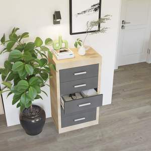 Cajones de almacenamiento de muebles estéticos de estilo moderno, calidad garantizada para uso doméstico Cambria, Color grafito para sala de estar - Product Image 3