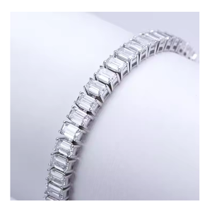 สร้อยคอเพชรโมอิสซาไนต์ทรงเหลี่ยมมรกต เครื่องประดับฮิปฮอป ความใสสูง หรูหรา แฟชั่นสำหรับทุกเพศ - Product Image 3