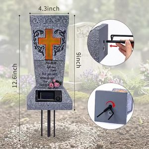 Jarrón Solar para Cementerio, Decoración Exterior de Resina Impermeable, Portaflores Conmemorativo, Regalos de Condolencia para Seres Queridos Fallecidos - Product Image 4