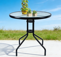 Ensemble de table à manger d'extérieur en métal au design moderne, ronde, pour cour et plage, mobilier d'extérieur