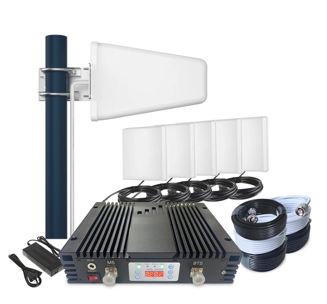 SignalSmith 80dB ALC Dual Band Signal Booster Mobile Amplifier 4G Network Repeater CDMA850Mhz+PCS1900Mhz for Large Buildings