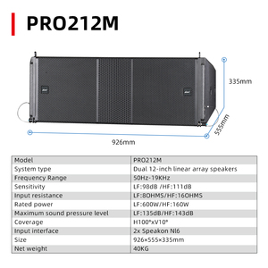 נתיב PRO212M גבוהה באיכות ביצועים ליניארי מערכת קול חיזוק כפול 12 אינץ עמיד למים פסיבי קו מערך רמקולים - Product Image 3