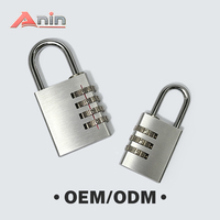 Cadenas à combinaison en aluminium robuste - Verrouillage numérique réinitialisable à 3/4 chiffres, cadenas de sécurité sans clé antivol pour la vente en gros