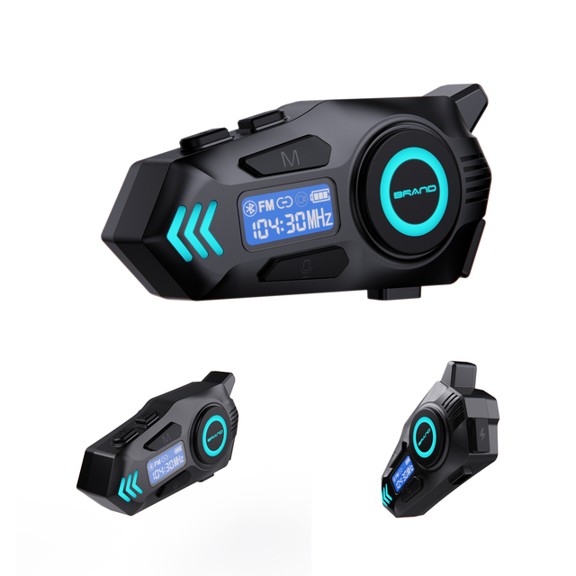 Smart Helmet Headset K09 CVC Echo Cancellation Waterproof Display Screen FM Radio Intercom Function Wireless Headphones Speaker