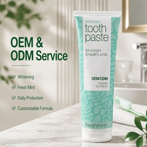Dentifrice blanchissant OEM/ODM saveur menthe fraîche, formule hydratante à la silice et à l'alumine, combat les taches de café, de thé et de vin pour un sourire éclatant - Product Image 1