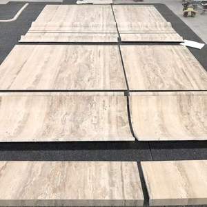 Carrelage de sol en travertin argenté romain, beige gris, pierre calcaire, carrelage fabriqué, panneau de placage en travertin romain, travertin italien de <span class=keywords><strong>Toscane</strong></span> - Product Image 1