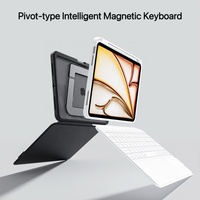 Clavier mécanique IFacemall en aluminium avec support pour iPad 10,9 pouces, nouveau rétroéclairage LED, multi-angles, fente pour stylet et trackpad intégré