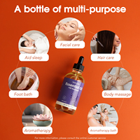 Huile de massage aromathérapeutique naturelle 120 ml, diffuseur d'huiles essentielles SPA infusées de rose, lavande, jasmin, eucalyptus, citron
