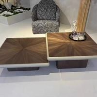 Ensemble de tables basses carrées en bois, design moderne et durable, haute qualité, style minimaliste, vente en gros pour salon