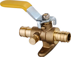 <strong>WIRSBO</strong> Drop Ear Ball Valve W/DRAIN 1/2" Long Handle Ball Valve - Product Image 1