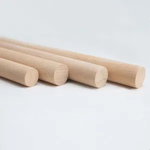 Wooden Dowel Rods Unfinished Round Sticks for Pennant Christmas Music Class Party DIY Crafts Wood Round Sticks For Arts