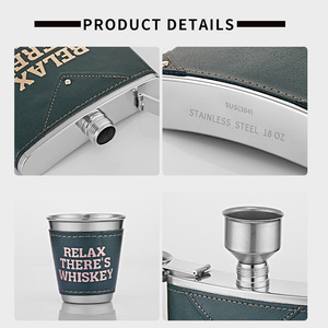 Piccola caraffa russa in acciaio inox 304, confezione regalo di alta qualità, bottiglia per liquori bianchi rinforzata da 18 once, ideale come regalo - Product Image 5