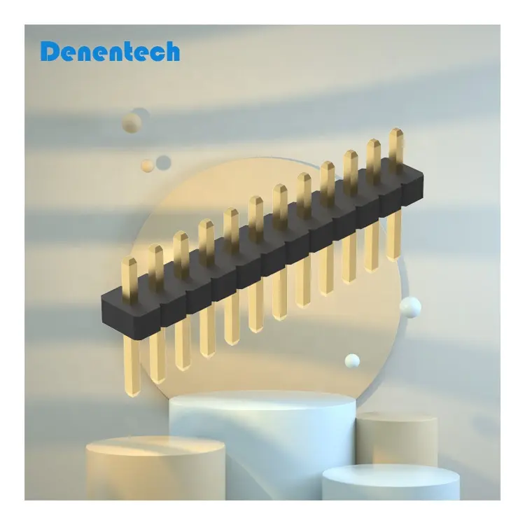 Denentech Professionele Productie 1.27Mm Enkele Rij H 2.0Mm Rechte Dip Type Mannelijke Pin Header