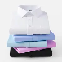 Erkek uzun kollu düz renk elbise gömlek iş gençlik ince resmi gömlek