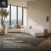 Canapé Courbé en Tissu Italien de Luxe Confortable pour un Grand Salon - Ensemble de Canapés Simples pour une Maison Luxueuse