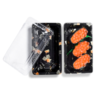 Sunzza – mini feuille d'or personnalisée en polystyrène, emballage à emporter, conteneur ps, plateau à sushi avec couvercle, vente en gros