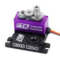 Servo Digital Sin Núcleo PTK 8515 MG-D HV CLS, Engranaje de Aluminio y Acero Inoxidable CNC, 15 kg, 0.087 s, Programable, 5.0 V-8.4 V, para RC de Ala Fija