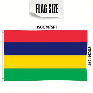 Drapeaux de l'île <span class=keywords><strong>Maurice</strong></span> <span class=keywords><strong>en</strong></span> gros 3x5 pieds, polyester 68D/100D, personnalisation de toutes les nations, expédition rapide, fournisseur fiable, livraison rapide - Product Image 3