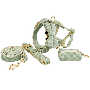 Juego de <span class=keywords><strong>5</strong></span> piezas de collares de perro para perros medianos Juego de correa para mascotas La correa de perro de lujo verde se puede personalizar con LOGOTIPO de espalda de pecho - Product Image 1