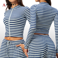4556 Nouveau modèle de veste de fitness respirante en Spandex/Nylon, avec polaire double face Snowfield, col montant, coupe ajustée, haut de yoga