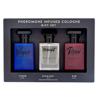 Coffret cadeau de Cologne pour homme infusée de phéromones, 3 x 30 ml, sans alcool, vaporisateur, 1 fl oz, lot de 3, coffret cadeau de Cologne aux phéromones
