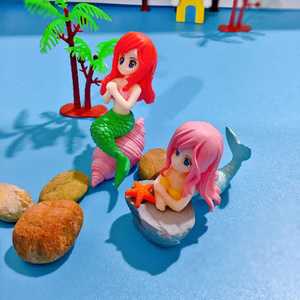 Figura en miniatura de sirena, decoración de plástico para acuario, adorno artesanal para pecera, figurita decorativa - Product Image 2