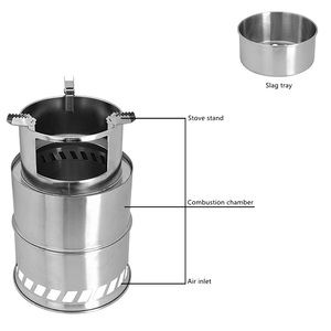 Estufa Portátil Plegable de Acero Inoxidable para Exteriores, Mini Estufa de Leña para Acampar, Cocinar y Hacer Picnic - Product Image 4