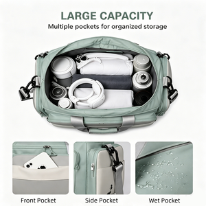 Bolsa <span class=keywords><strong>de</strong></span> Viaje <span class=keywords><strong>de</strong></span> Nailon Impermeable Personalizable con Compartimento para Zapatos - Bolsa Deportiva <span class=keywords><strong>de</strong></span> Gran Capacidad para Gimnasio y Escapadas <span class=keywords><strong>de</strong></span> <span class=keywords><strong>Fin</strong></span> <span class=keywords><strong>de</strong></span> <span class=keywords><strong>Semana</strong></span> - Product Image 3