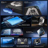 Tablet PC Industrial OUKITEL RT10, 25000mAh, Escáner 2D, Huella Dactilar Industrial, USB-A, RJ45, RS232, 12GB RAM, 512GB ROM, 5G, Android 15