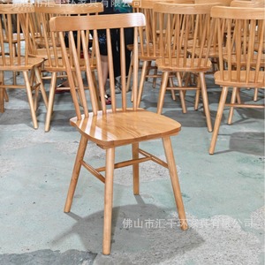 Chaise de restaurant en bois massif Huiqianhuan, dossier en maille, couleur naturelle, durable, pour hôtel, banquet, café occidental - Product Image 1