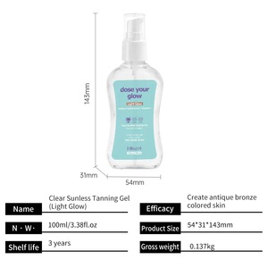 Gel Autobronceador de Larga Duración, Libre de Crueldad Animal, con Ácido Hialurónico, para un Bronceado Natural y Radiante, 100 ml, Transparente - Product Image 4