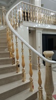 Rampe d'escalier chaude Rampe en aluminium Piliers en marbre Conception de rampe en aluminium de luxe