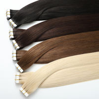 Extensions de cheveux naturels à bandes adhésives en gros, double épaisseur, cuticules alignées, 100 % cheveux brésiliens naturels, balayage, trame à bandes adhésives en PU