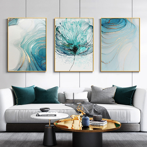 Poster di fiori astratti moderni blu stampa <span class=keywords><strong>acquerello</strong></span> natura ancora immagine di arte della parete decorazione per la casa pittura di porcellana di cristallo - Product Image 3